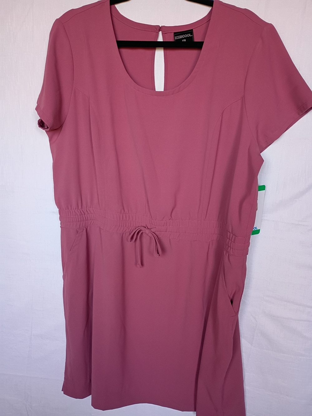 32 Degrees Drawstring Waist Short Sleeve Dress in Dusty Rose XL - Picture 9 of 11